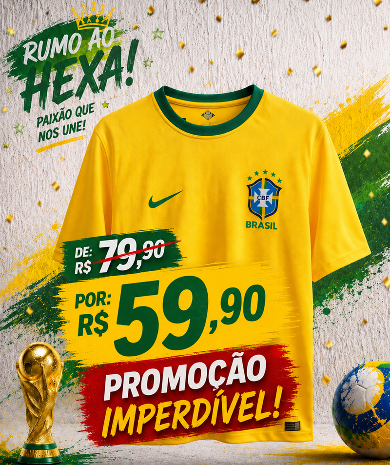 Camiseta Brasil Torcedor Dry Fit Premium unissex