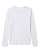 Blusas Feminina Ribana Canelada Manga Longa Básica Gola Redonda