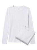 Blusas Feminina Ribana Canelada Manga Longa Básica Gola Redonda