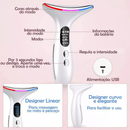 Massageador De Pele Firmeza Pescoço Led de 7 Modos Massageador Portátil Beleza para Rosto e Pescoço Click